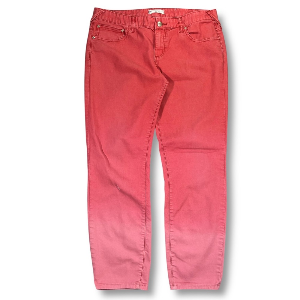 Free People‎ Ombre ankle Jeans Coral Pink Women's 31 Dip Dye